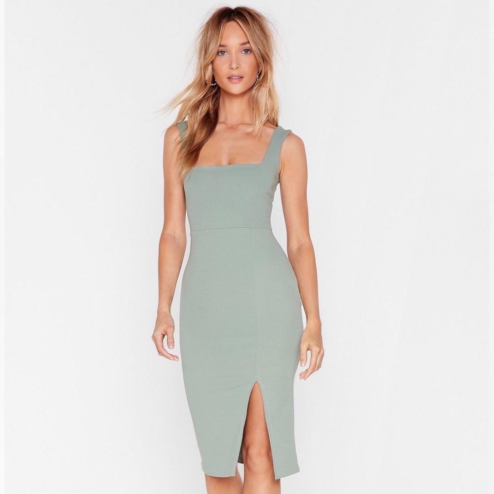 Square Neck Midi Dress